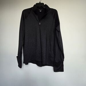 Athleta quarter zip black speckled size L